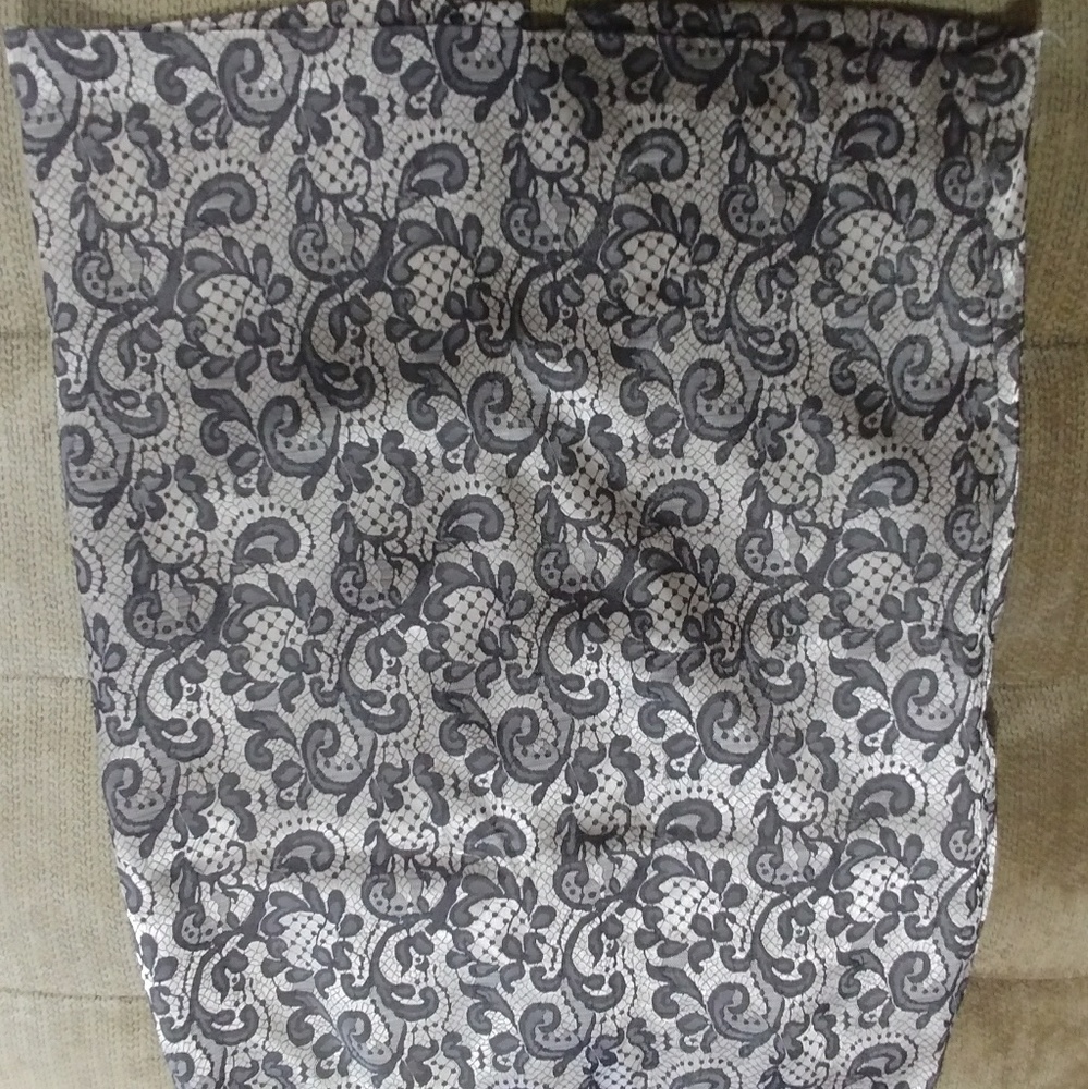 Gold with black lace pencil skirt